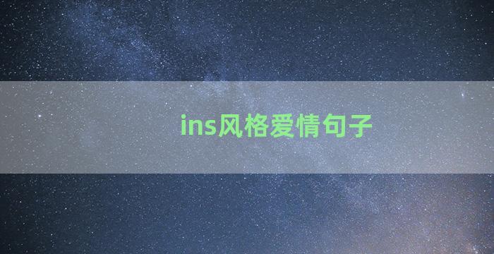 ins风格爱情句子