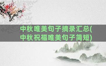 中秋唯美句子摘录汇总(中秋祝福唯美句子简短)