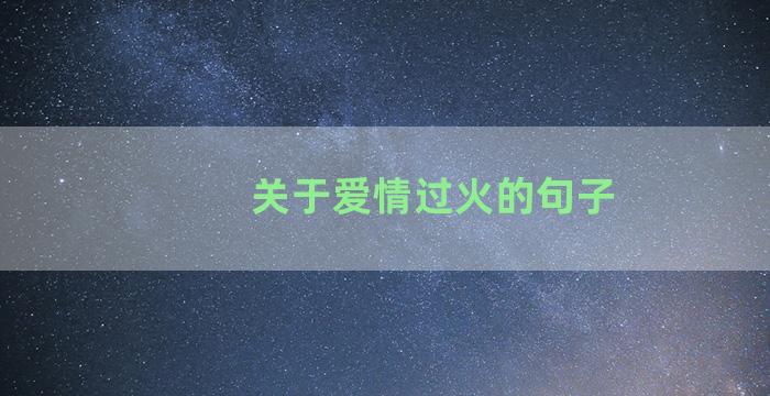 关于爱情过火的句子