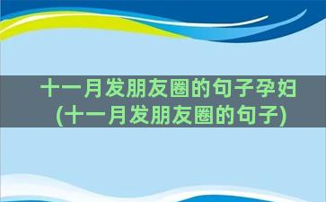 十一月发朋友圈的句子孕妇(十一月发朋友圈的句子)