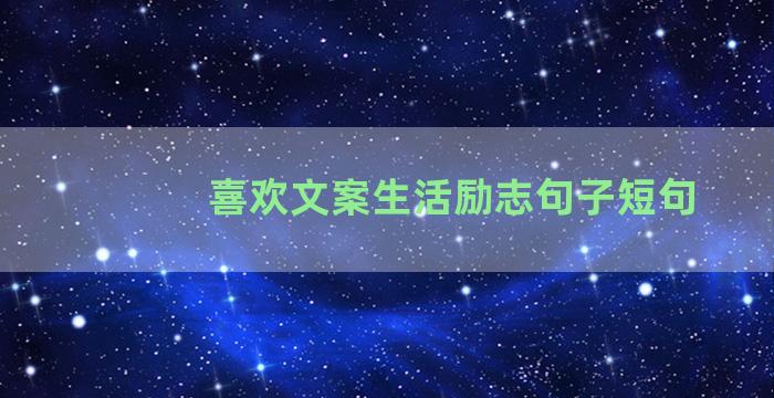 喜欢文案生活励志句子短句