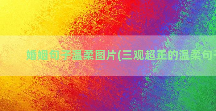 婚姻句子温柔图片(三观超正的温柔句子图片)