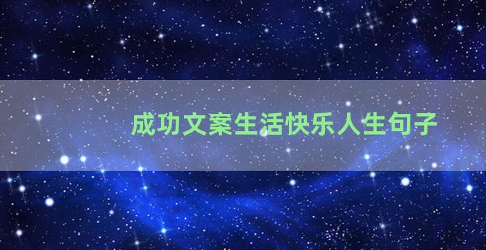 成功文案生活快乐人生句子