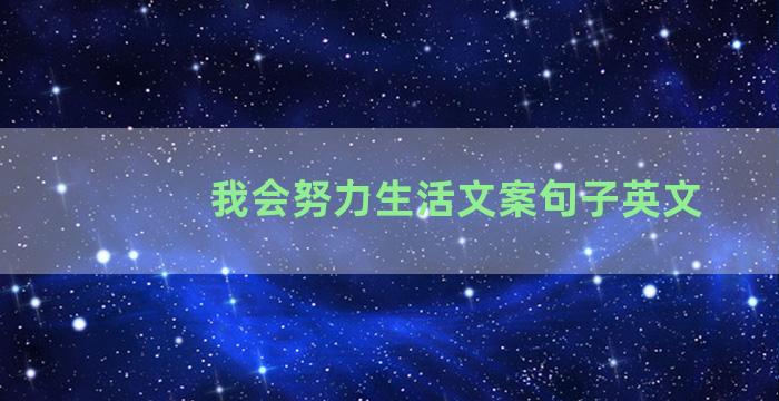 我会努力生活文案句子英文