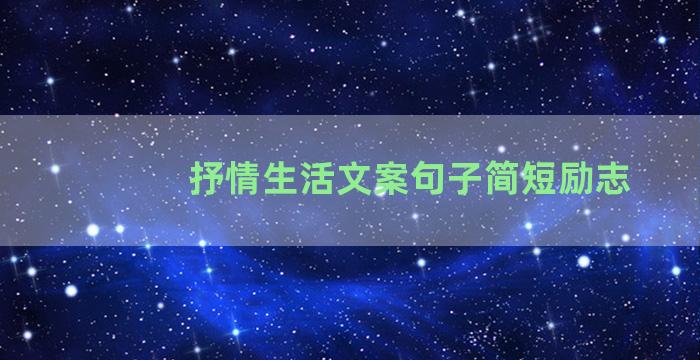 抒情生活文案句子简短励志