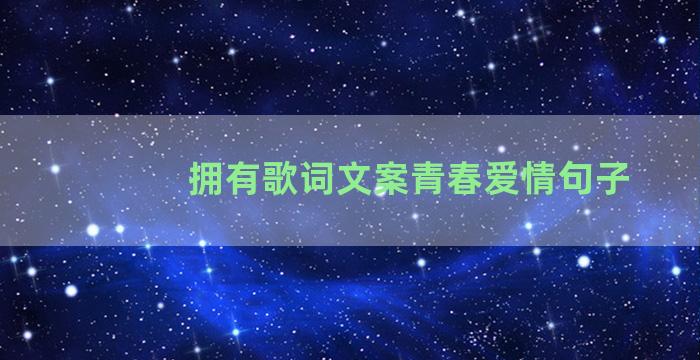 拥有歌词文案青春爱情句子