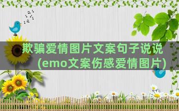 欺骗爱情图片文案句子说说(emo文案伤感爱情图片)