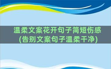 温柔文案花开句子简短伤感(告别文案句子温柔干净)