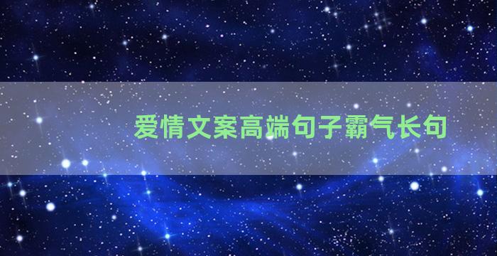 爱情文案高端句子霸气长句