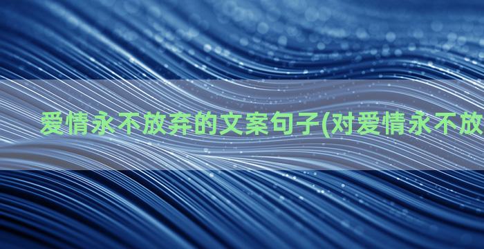 爱情永不放弃的文案句子(对爱情永不放弃的诗句)