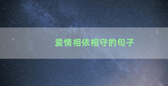 爱情相依相守的句子