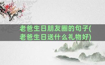 老爸生日朋友圈的句子(老爸生日送什么礼物好)