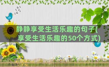 静静享受生活乐趣的句子(享受生活乐趣的50个方式)